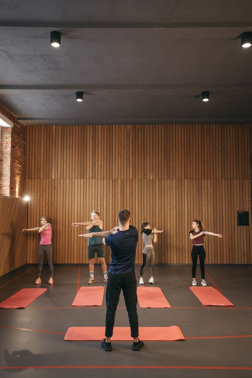A guided workplace fitness session